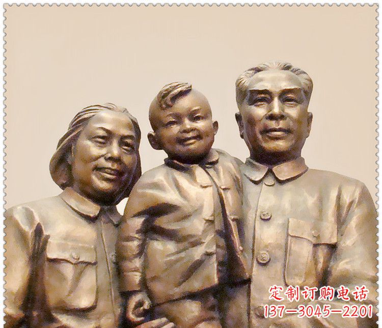 南通伟人周恩来一家铜雕