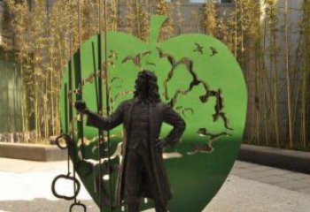 南通拿着苹果的牛顿西方名人铜雕