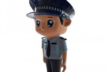 南通全新警察玻璃钢卡通雕塑