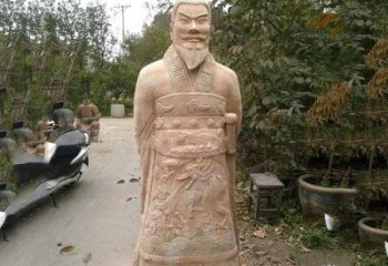 南通中领雕塑：以秦始皇晚霞红石雕像闻名