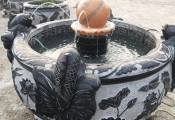 南通青石鱼缸雕塑，装点您的生活