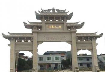 南通三门牌坊仿古石雕，雕刻精美传承传统
