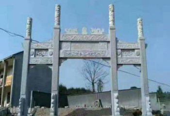 南通三门仿古牌坊石雕，精致雕刻典雅之美
