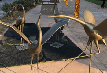 南通上海不锈钢动物鹤雕塑，精美绝伦