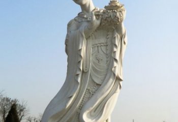 南通古典美女雕塑——十二花神之四月牡丹杨玉环汉白玉