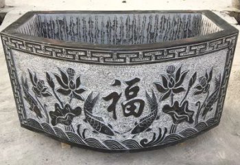 南通欣赏自然美景，石槽养鱼缸静谧雕塑
