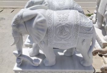 南通中领雕塑汉白玉大象雕塑，以精美的汉白玉材…
