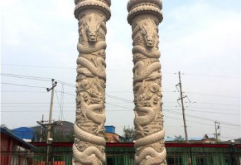 南通石雕华表盘龙柱，雕塑工艺的精美展示