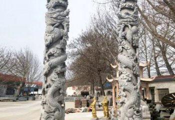 南通中领雕塑传统工艺制作精美石雕盘龙柱