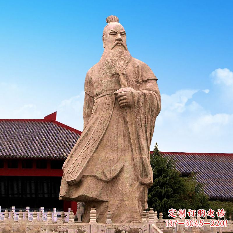 南通魏武帝曹操砂岩石雕塑像