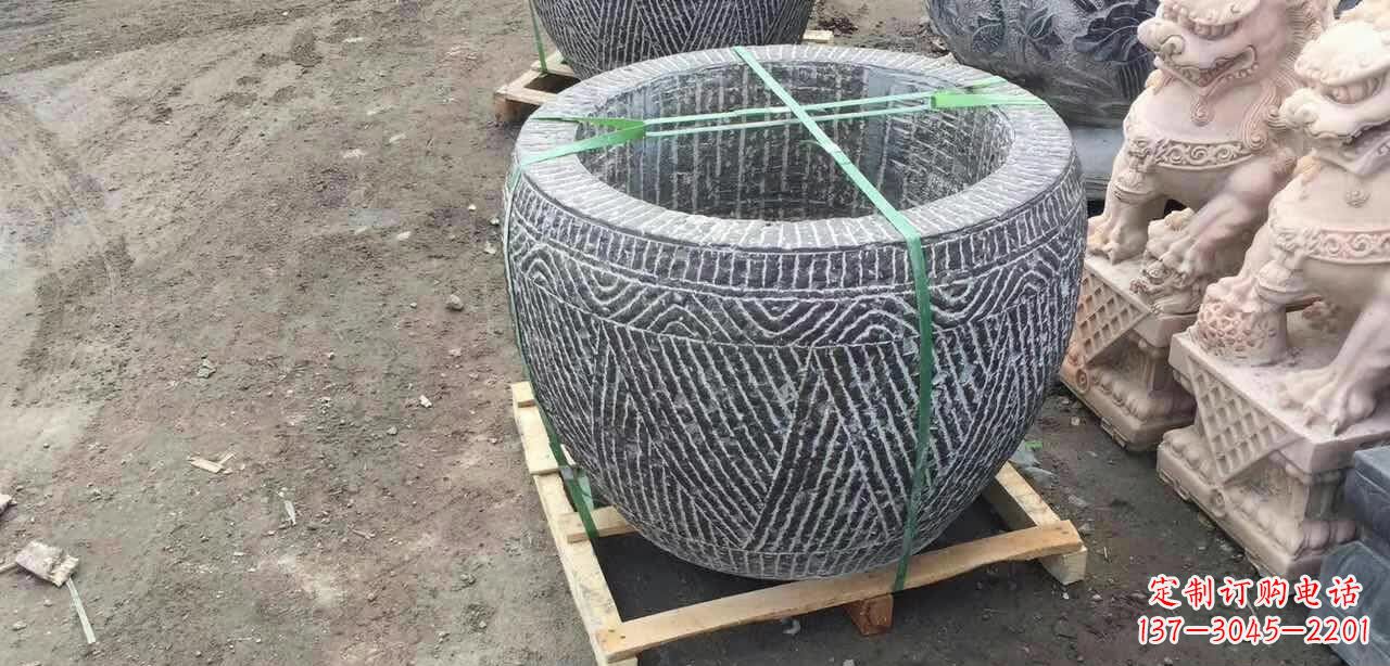 南通纹理石浮雕水缸