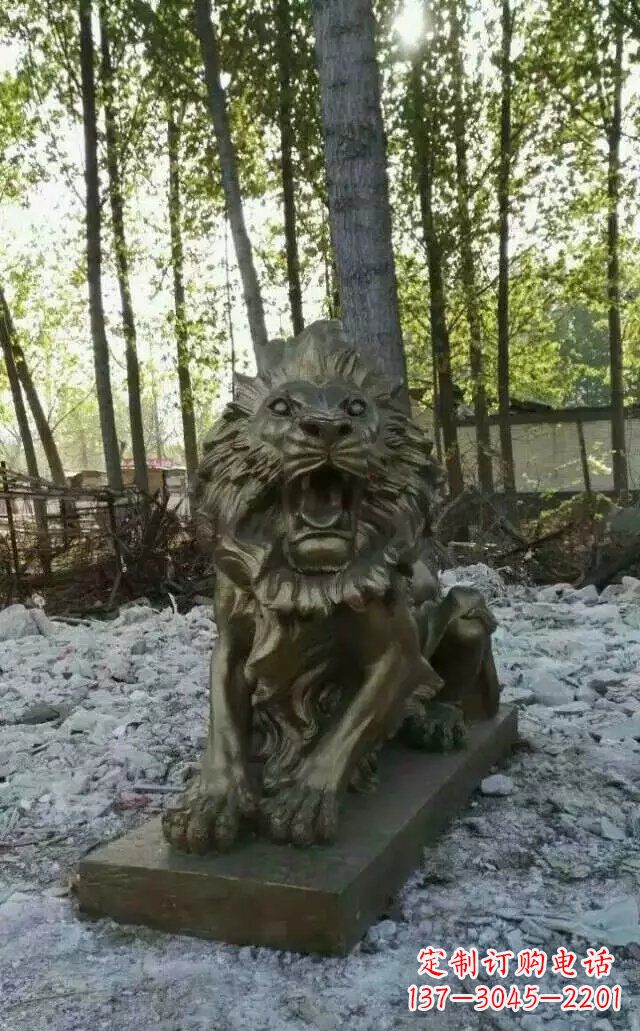 南通卧着的西洋狮子铜雕 (2)