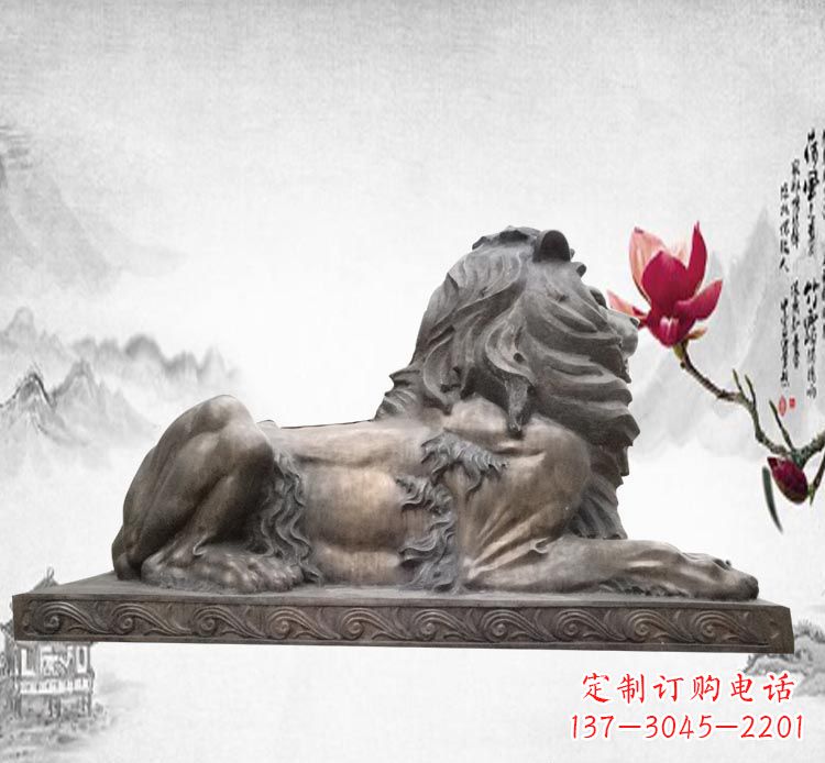 南通卧着的西洋狮子铜雕