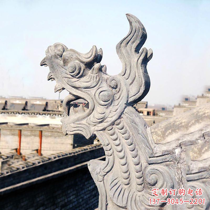 南通屋脊鸱尾螭吻雕塑-古建装饰神兽动物雕塑