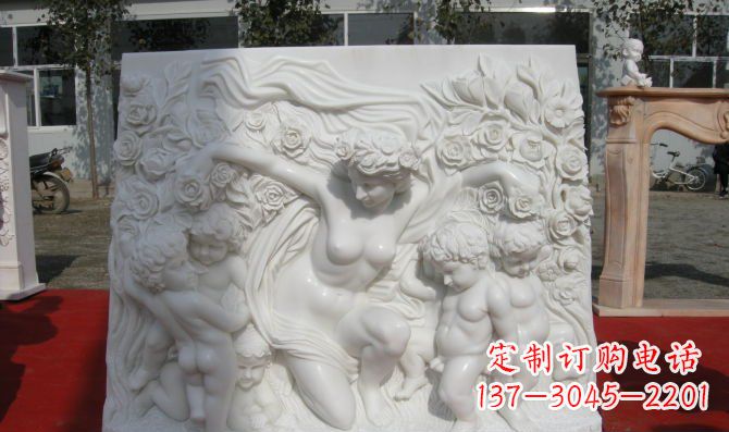 南通西方女人与孩子汉白玉浮雕