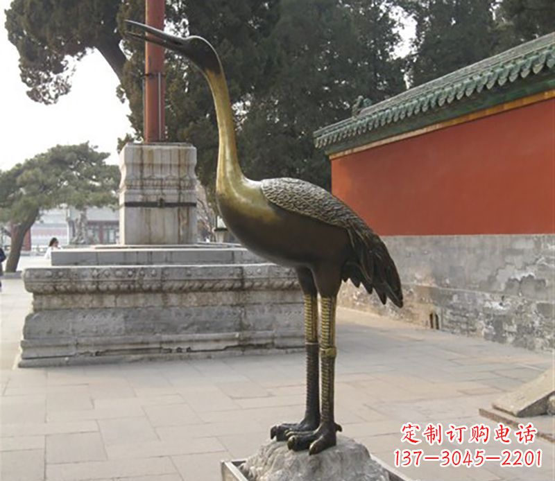 南通仙鹤动物铜雕 (2)
