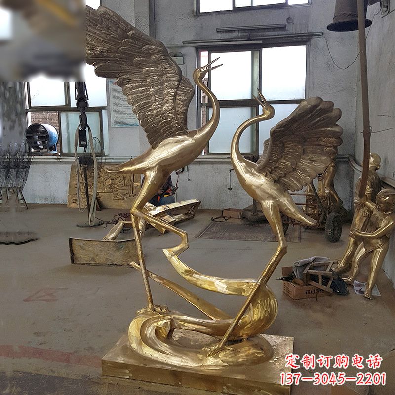南通仙鹤铜雕景观