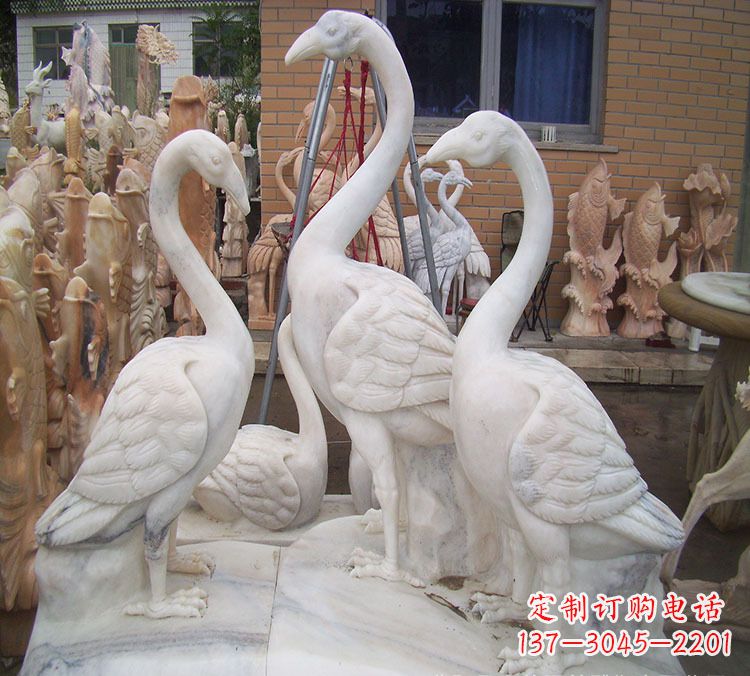 南通仙鹤衔树枝 石雕