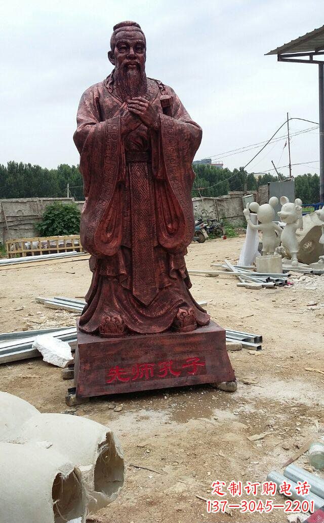 南通先师孔子玻璃钢仿铜人物雕塑