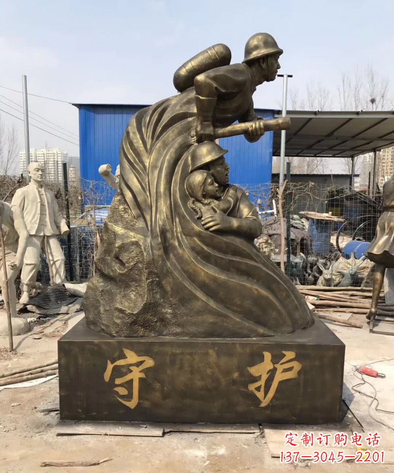 南通消防员铜雕112