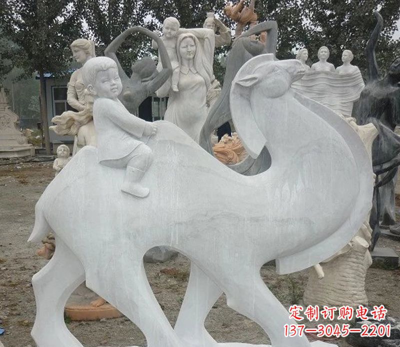 南通小孩骑骆驼石雕
