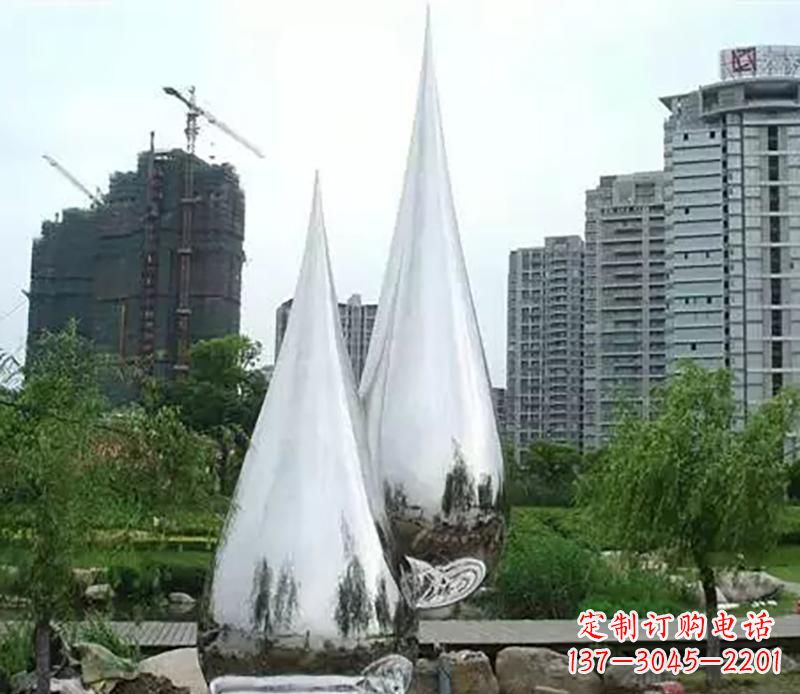 南通小区不锈钢水滴雕塑