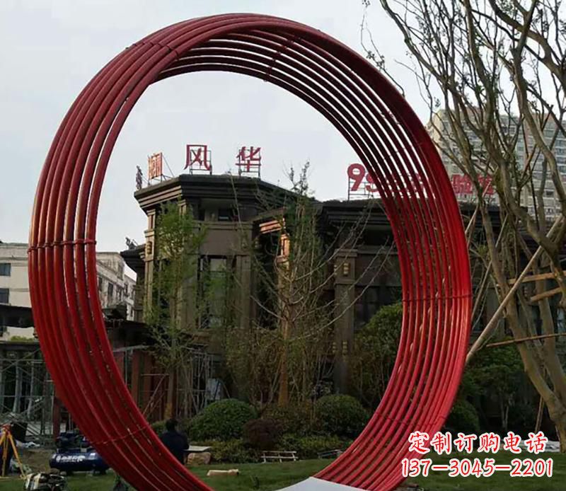 南通小区不锈钢圆环景观雕塑