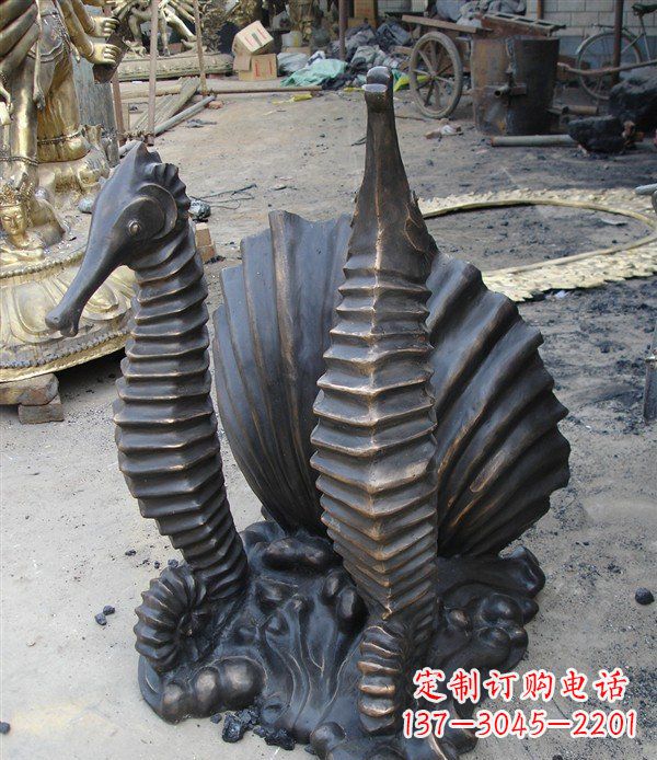 南通小区动物海马铜雕