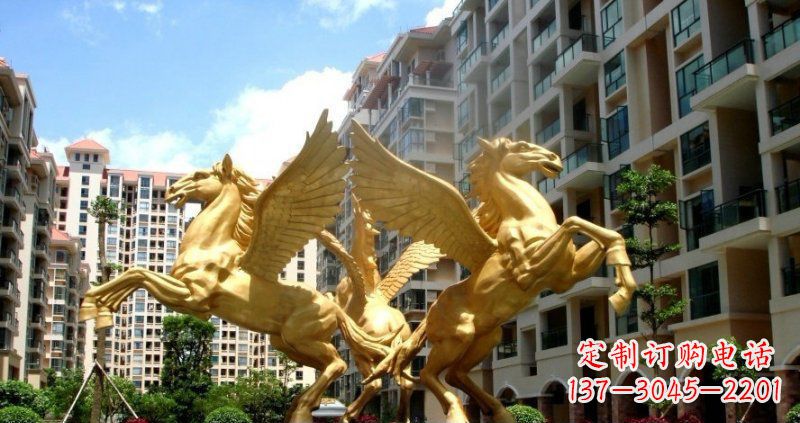 南通小区飞马动物铜雕