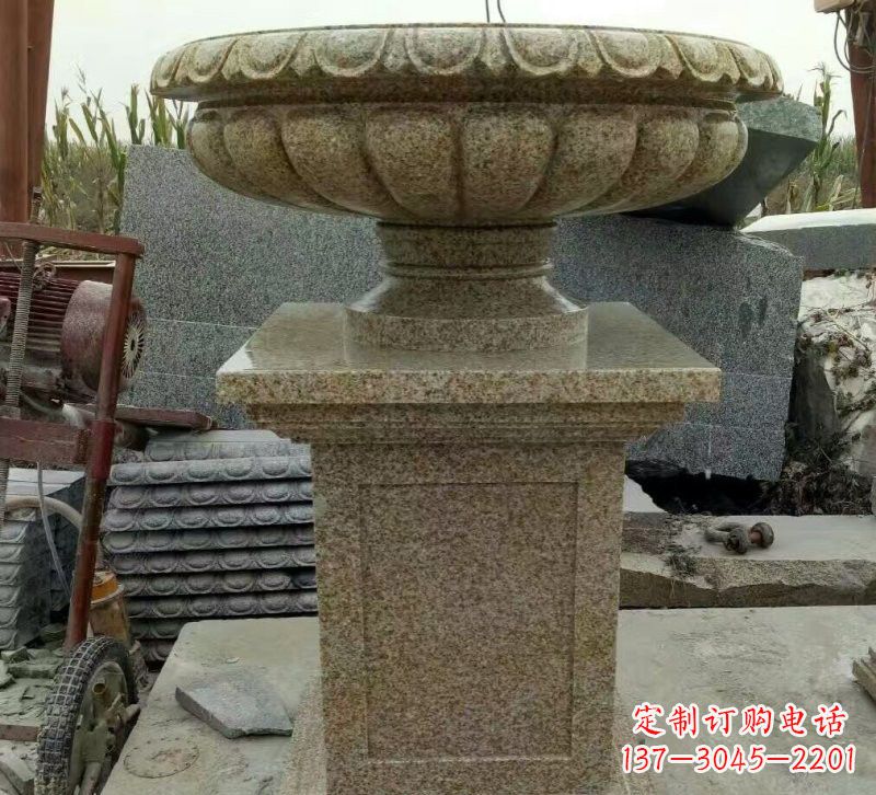 南通小区花岗岩花盆雕塑
