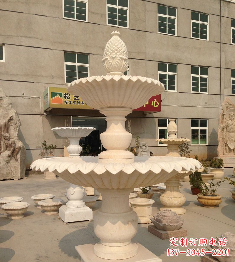 南通小区景观菠萝式喷泉石雕