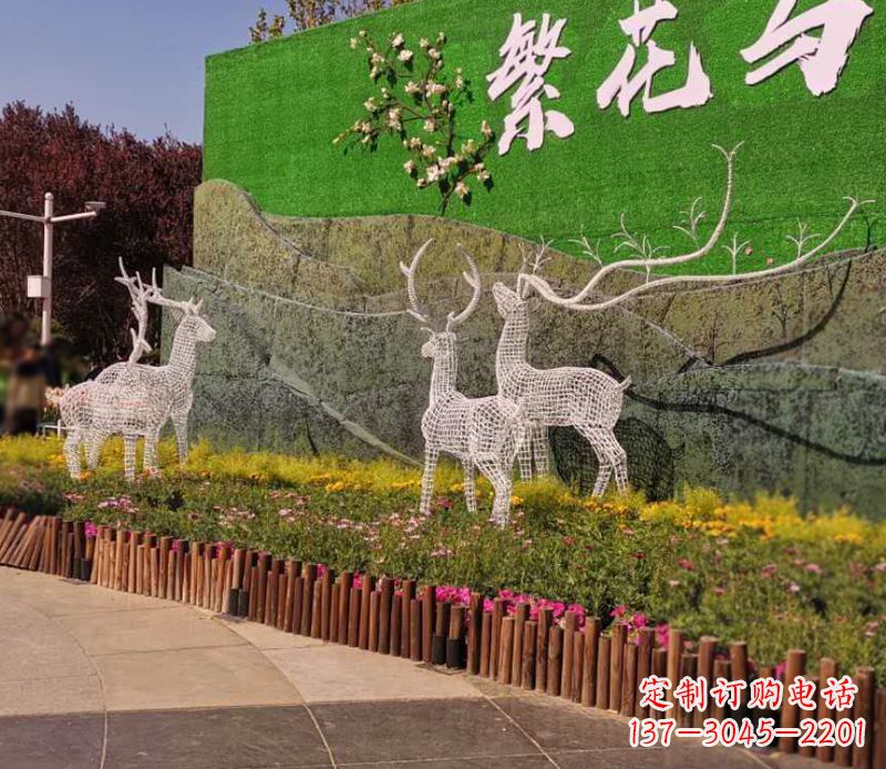 南通小区景观不锈钢梅花鹿