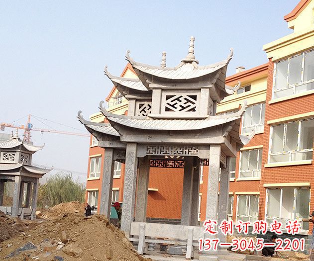 南通小区景观大理石凉亭石雕