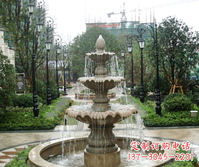 南通小区景观大理石喷泉石雕 (4)