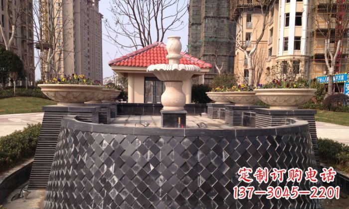 南通小区景观大理石喷泉石雕 (3)