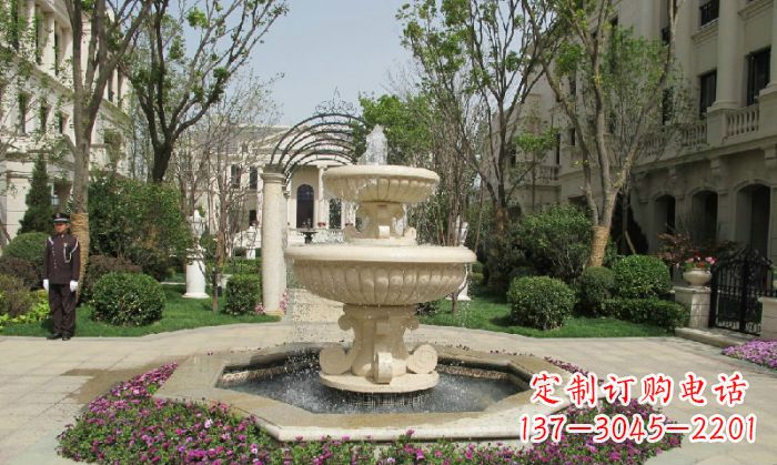南通小区景观大理石喷泉石雕 (7)