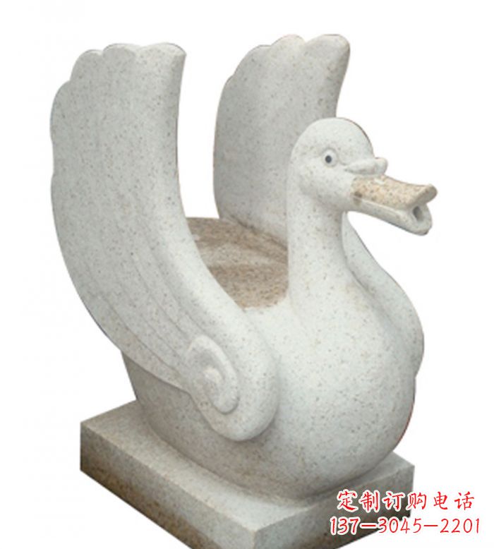 南通小区景观大理石天鹅喷泉石雕 (2)