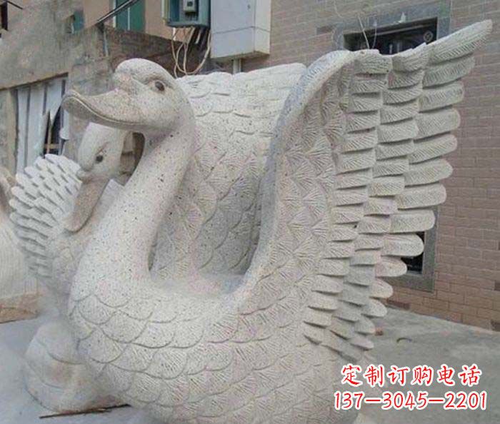 南通小区景观天鹅石雕喷泉