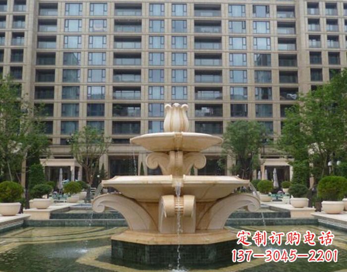 南通小区景观晚霞红喷泉石雕 (2)