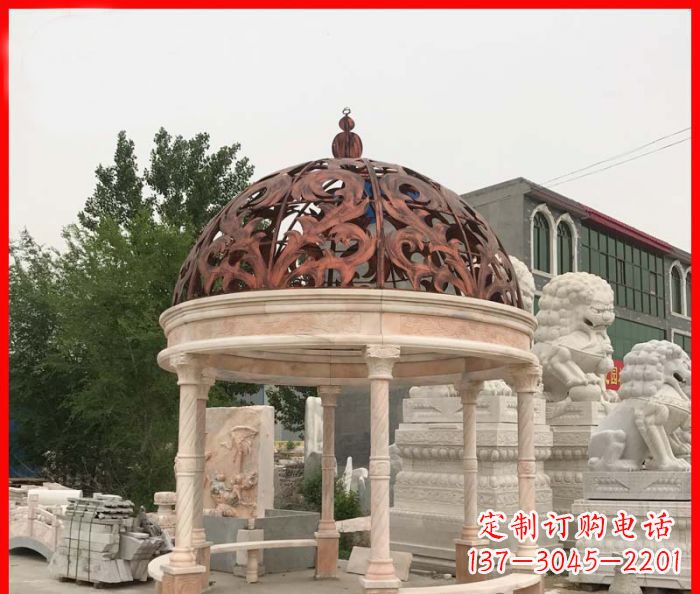南通小区欧式圆顶凉亭石雕_1