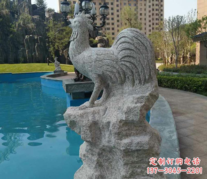 南通小区十二生肖鸡动物石雕