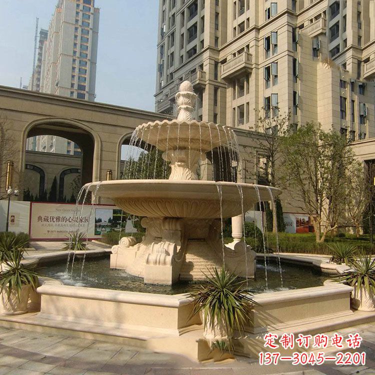 南通小区庭院石雕欧式喷泉