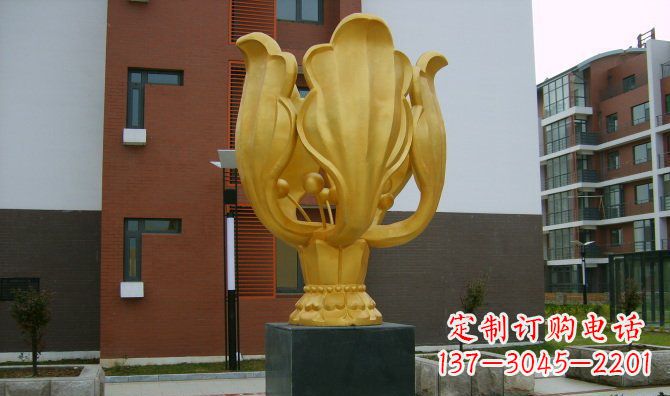 南通校园不锈钢紫荆花雕塑
