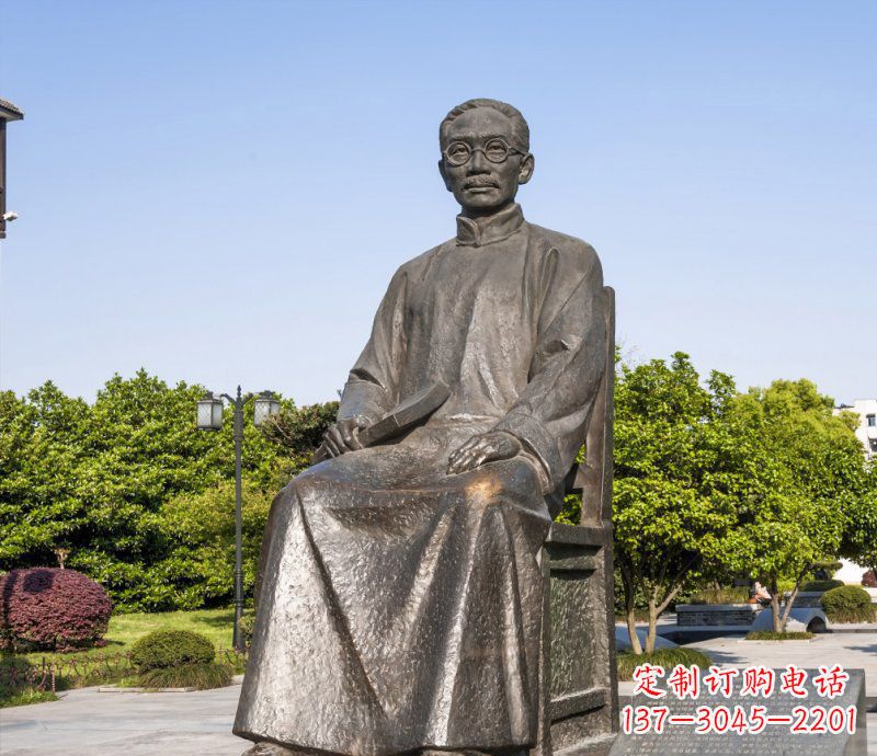 南通校园蔡元培名人铜雕