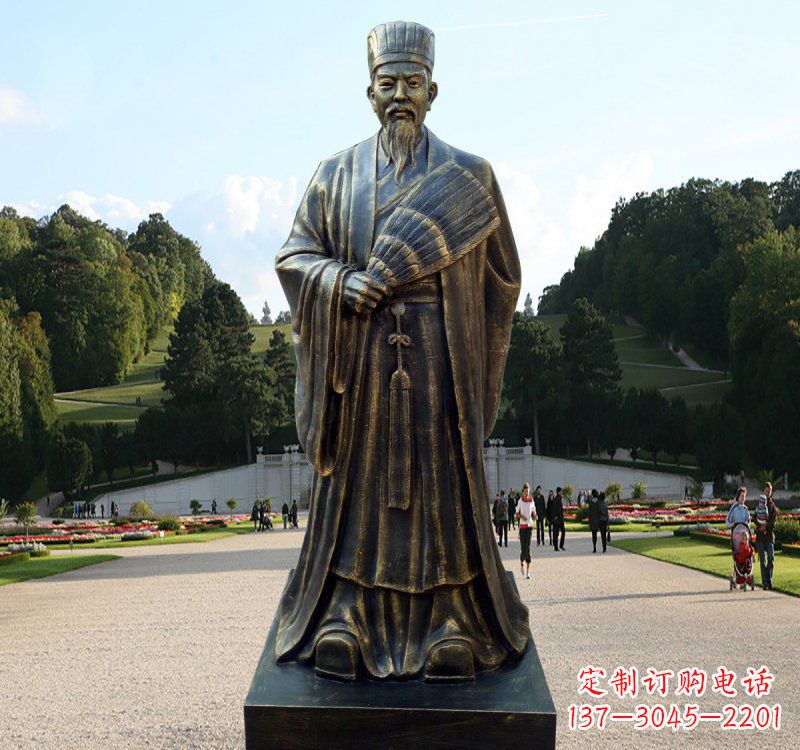 南通校园古代名人诸葛亮铜雕