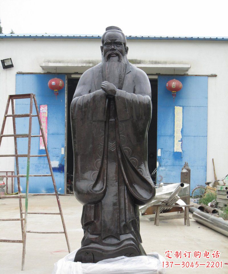 南通校园老子古代名人铜雕
