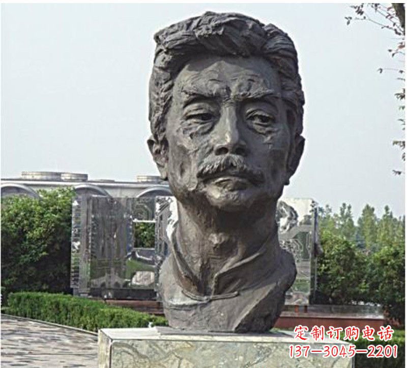 南通校园名人鲁迅头像铜雕