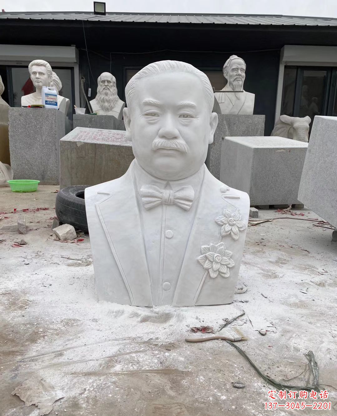 南通校园名人詹天佑头像石雕