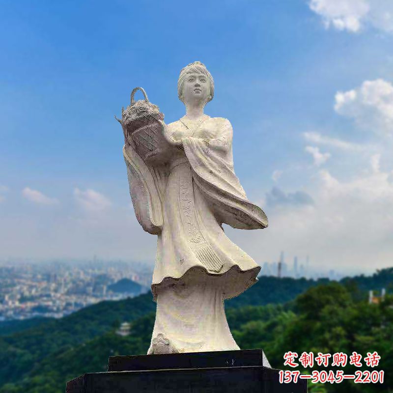 南通虞姬景观石雕像-景区园林古代美女雕塑
