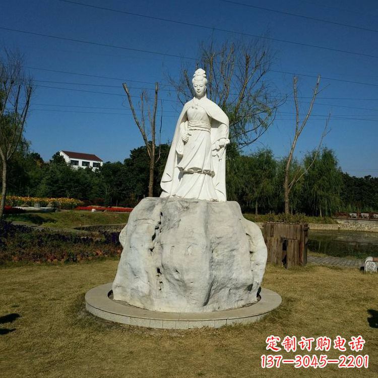 南通虞姬石雕塑-公园历史名人楚汉时期美女雕像